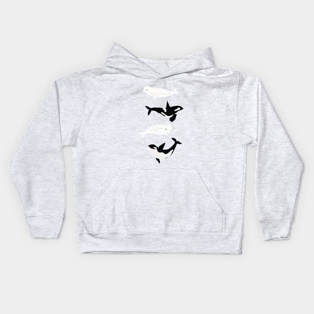 Orcas & Belugas Kids Hoodie by tangerinetane